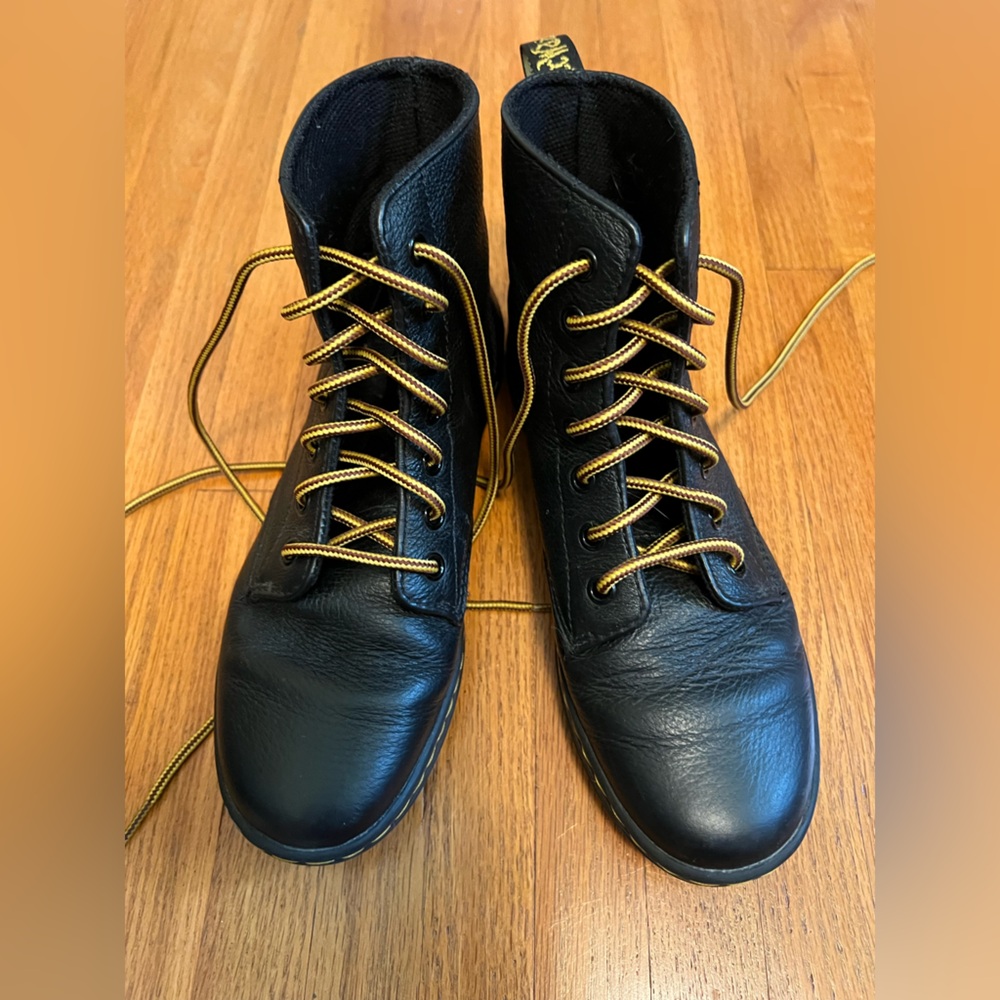 Dr. Martens Black Boots with Gold Laces